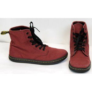 Dr  Doc Martens Womens Canvas Hi Tops sz 8 Shoreditch Cherry Red Shoes Air Wair
